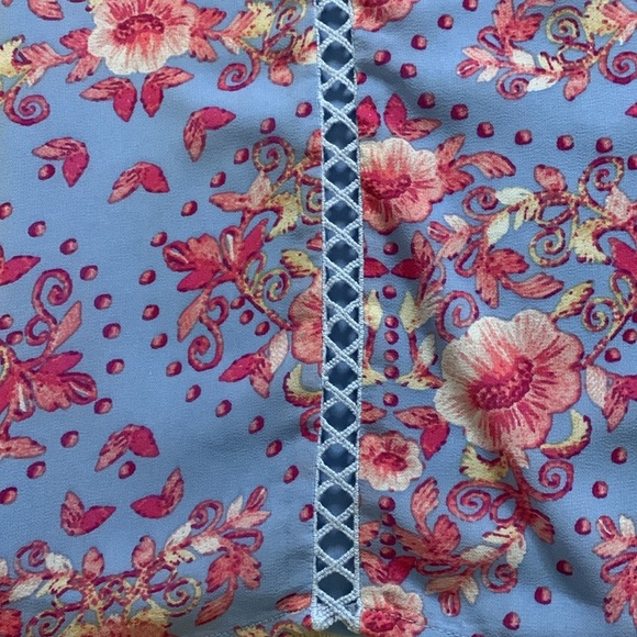 Tory Burch Long Sleeve Floral Blouse Size 0 - Picture 6 of 9